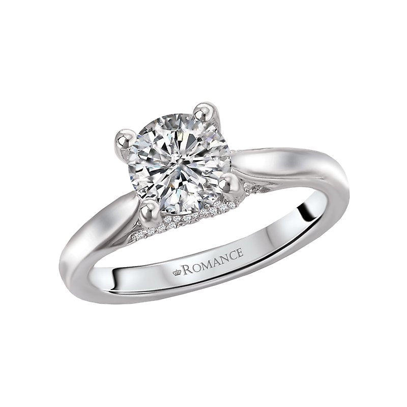 Orbelle Solitaire Semi-Mount Lab Grown Diamond Ring in 14K White Gold