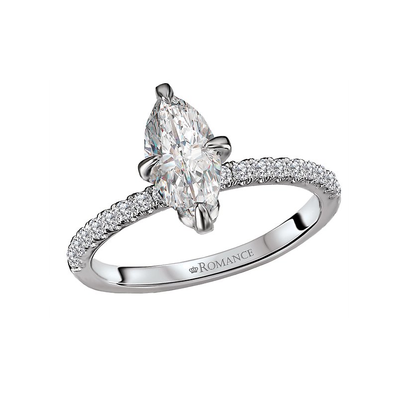 Bandora 14K White Gold Diamond Marquise Semi-Mount Engagement Ring