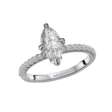 Bandora 14K White Gold Diamond Marquise Semi-Mount Engagement Ring