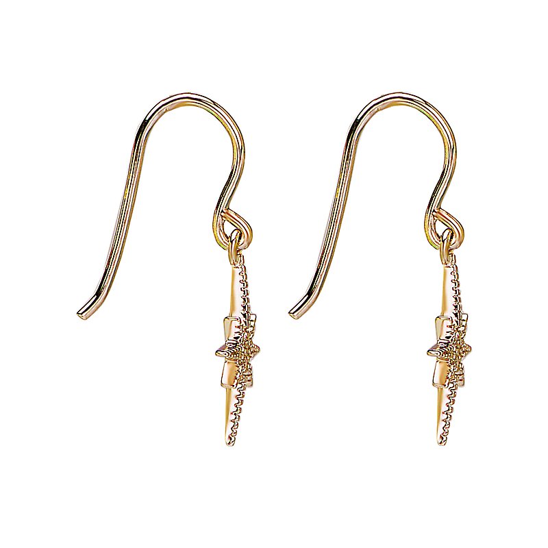 Luxora 14k Yellow Gold Northern Star Diamond Dangle Earrings