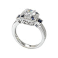 Orbelle Halo Lab Grown Diamond Sapphire Semi-Mount Ring in 14K White Gold