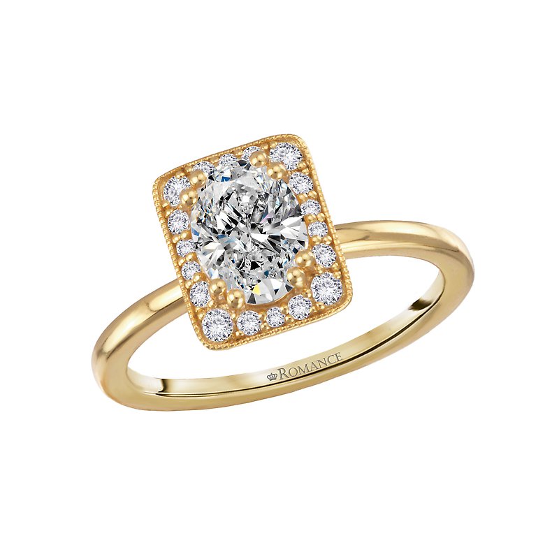 Orbelle Halo Style 14K Yellow Gold Semi-Mount Engagement Ring