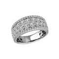 Luxora 14K White Gold Four Row Diamond Fashion Ring 2ctw Size 7