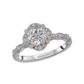 Orbelle Halo Semi-Mount Diamond Ring | 14K White & Rose Gold