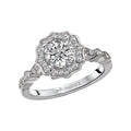 Orbelle Halo Semi-Mount Diamond Ring in 14K White Gold with Lab Grown Diamond