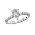 Orbelle Petite Bandora 14K White Gold Pear Shaped Diamond Engagement Ring