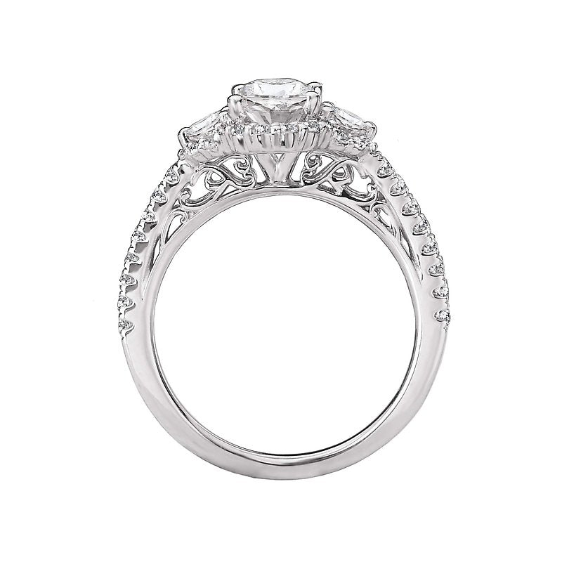 Orbelle Halo Semi-Mount Diamond Ring in 14K White Gold
