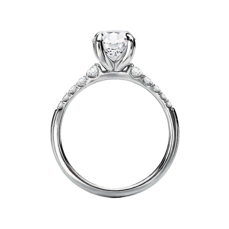 Orbelle Bandora Diamond Ring | 14K White Gold | Lab Grown Diamond | Round Stone | Engagement Semi-Mount