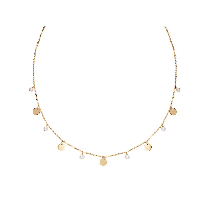 Italian 14kt Yellow Gold Freshwater Pearl Necklace - Luxora Essential Collection