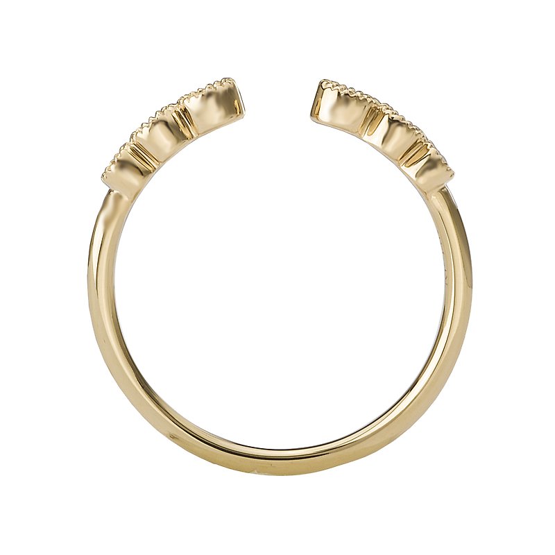 Luxora Ladies Fashion Diamond Ring - 14K Yellow Gold Open Style with Bezel Set Round Diamonds