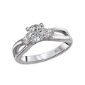 Glemera 3 Stone Semi-Mount Diamond Ring in 14K White Gold