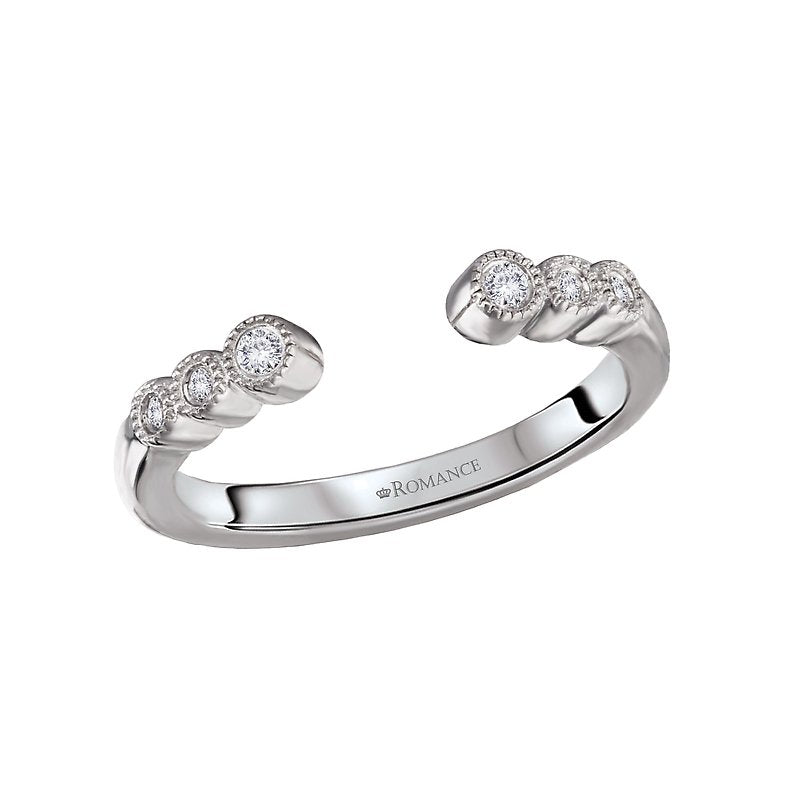 Orbelle Open Band Diamond Wedding Band - 14K White Gold Round Cut