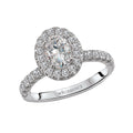 Orbelle Oval Lab Grown Diamond Halo Semi-Mount Ring in 14K White Gold