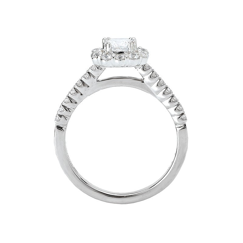 Orbelle Petite 14K White Gold Halo Semi-Mount Diamond Ring