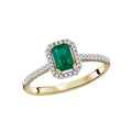 Luxora 14K Yellow Gold Diamond and Emerald Fashion Ring