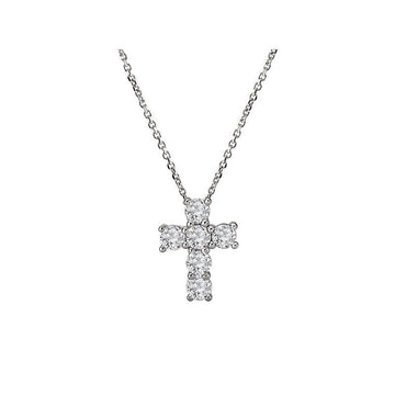 Aurenza Classics 14K White Gold Round Diamond Cross Pendant 0.50CTW
