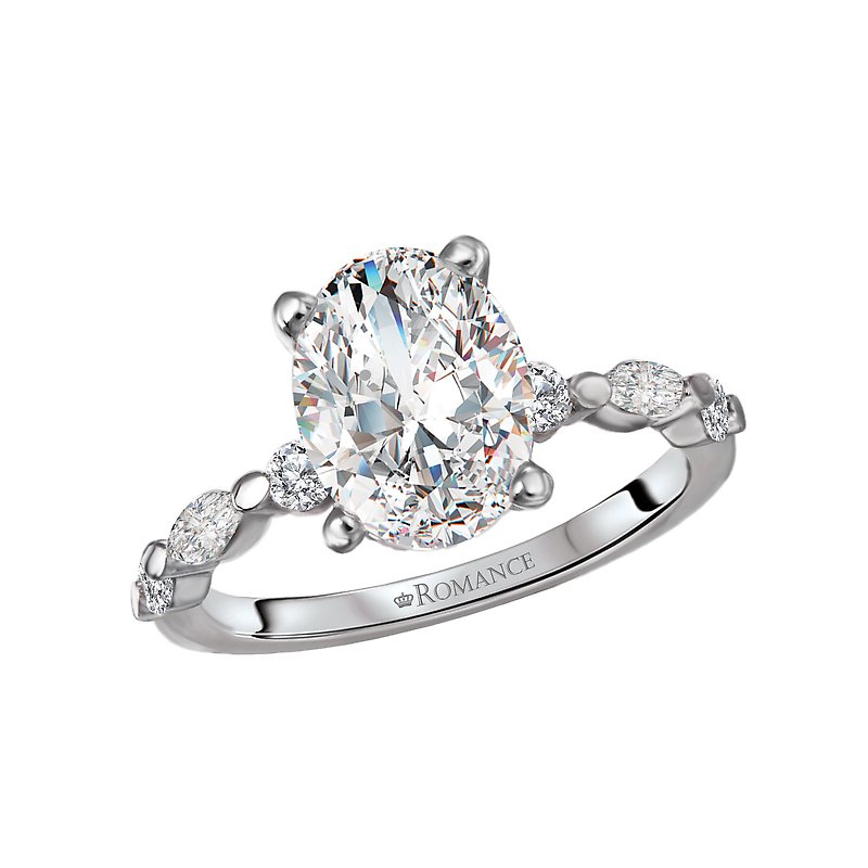 Platinum Oval Diamond Engagement Ring | Orbelle Collection