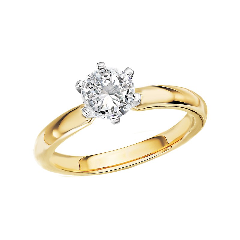 Glemera Solitaire Diamond Ring Semi-Mount 14K Yellow Gold