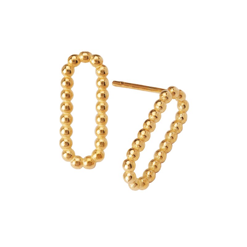 Luxora Italian 14kt Gold Beaded Paperclip Earrings