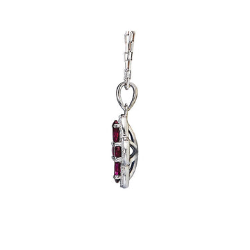 Luxora Ruby Clover Pendant in 14K White Gold