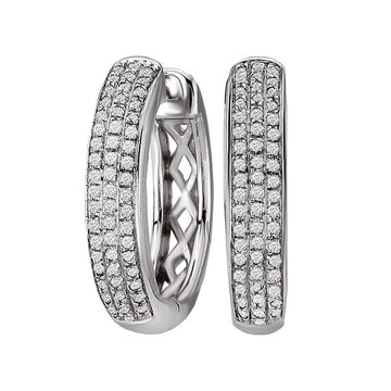 Luxora 14kt White Gold Diamond Huggie Hoop Earrings