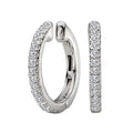 Luxora 14K White Gold Diamond Cuff Earrings - Round Cut