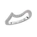 Orbelle Curved Wedding Band in 14K White Gold with 1/6 Carat Diamonds
