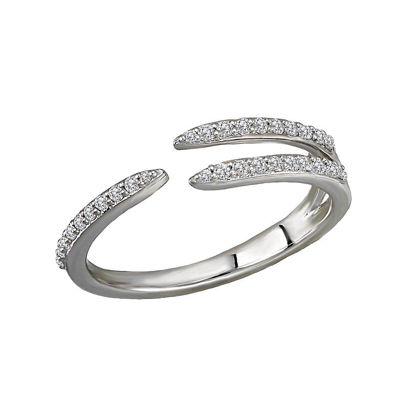 Luxora Classic 14K White Gold Diamond Bypass Ring