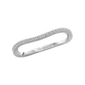 Orbelle Curved Wedding Band in 14K White Gold with Round Faceted Diamonds