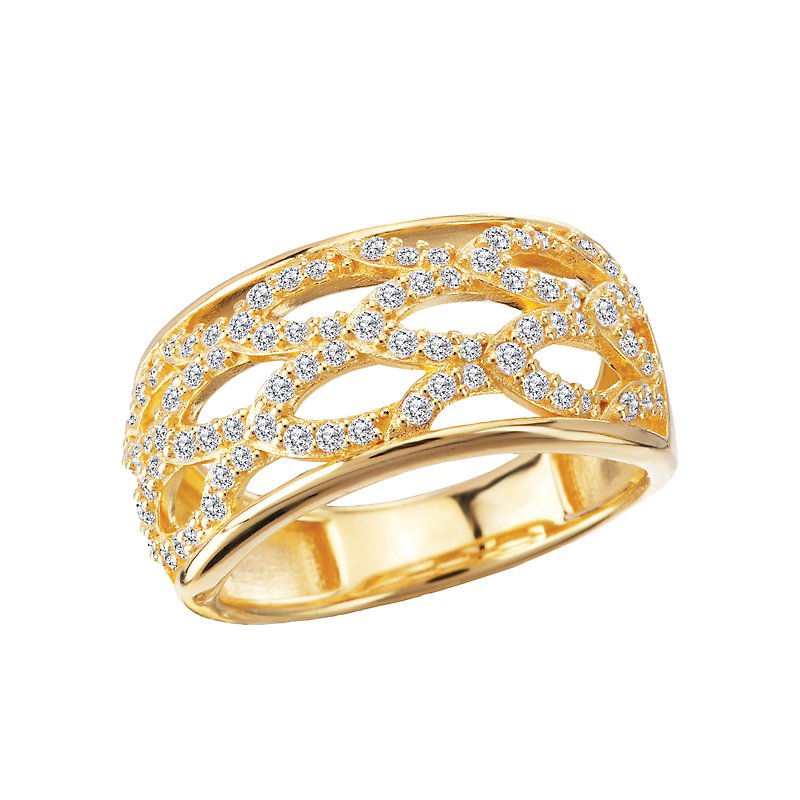 Luxora Open Weave Diamond Band in 14K Yellow Gold