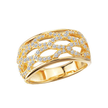 Luxora Open Weave Diamond Band in 14K Yellow Gold