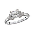 Orbelle Diamond Semi-Mount Engagement Ring - 14K White Gold Princess Cut Setting