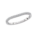Orbelle Petite Curved Matching Wedding Band in 14K White Gold with Round Brilliant Cut Diamonds