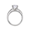 Orbelle Lab Grown Diamond Engagement Ring - Bandora 14K White Gold Band with Baguette Diamonds