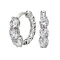 Luxora Diamond Hoop Earrings - 14K White Gold Round Diamond Lever-Back Earrings