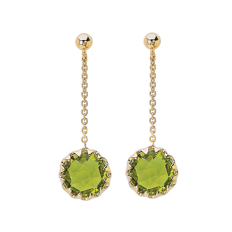 Luxora Green Quartz 14K Yellow Gold Post Earrings