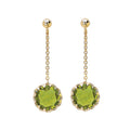 Luxora Green Quartz 14K Yellow Gold Post Earrings