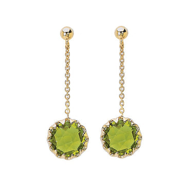 Luxora Green Quartz 14K Yellow Gold Post Earrings