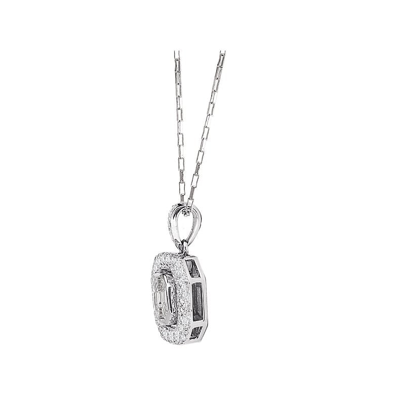 Luxora Ladies Diamond Pendant in 18k White Gold