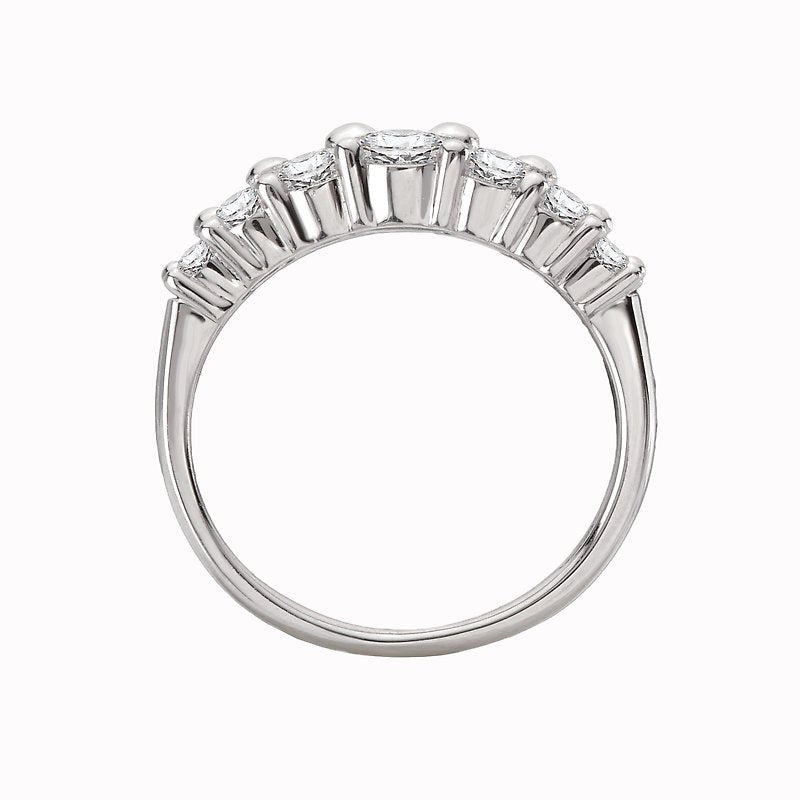 Luxora Classic 14K White Gold Double Row Round Diamond Fashion Ring