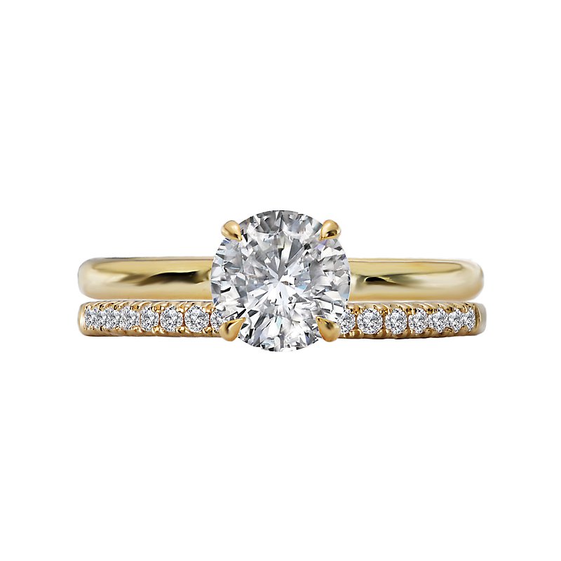 Orbelle Yellow Gold Halo Semi-Mount Engagement Ring with Lab Grown Diamond