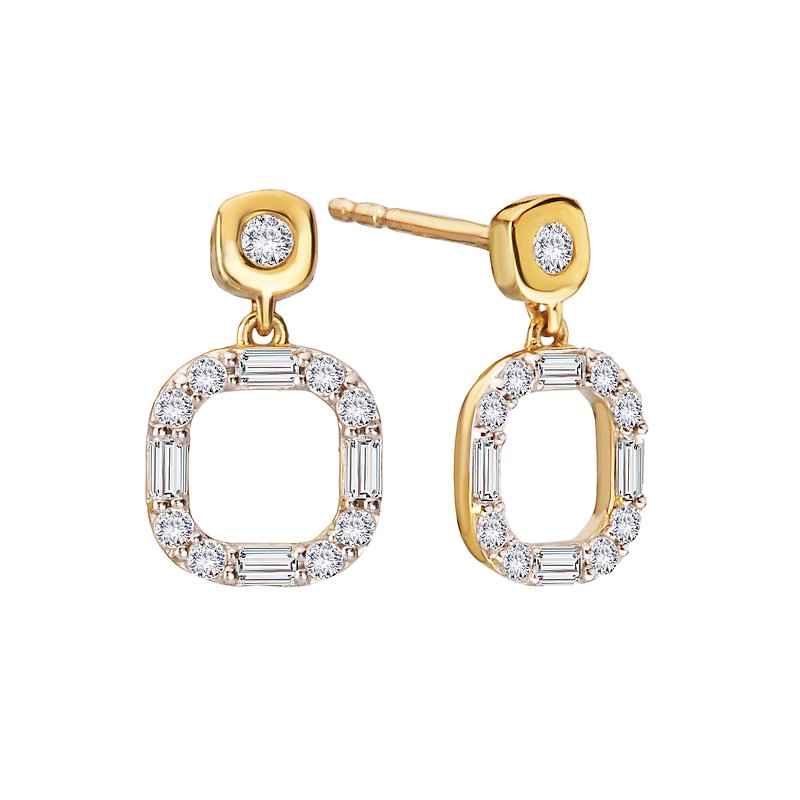 Luxora Lab Grown Diamond Dangle Earrings in 14kt Yellow Gold