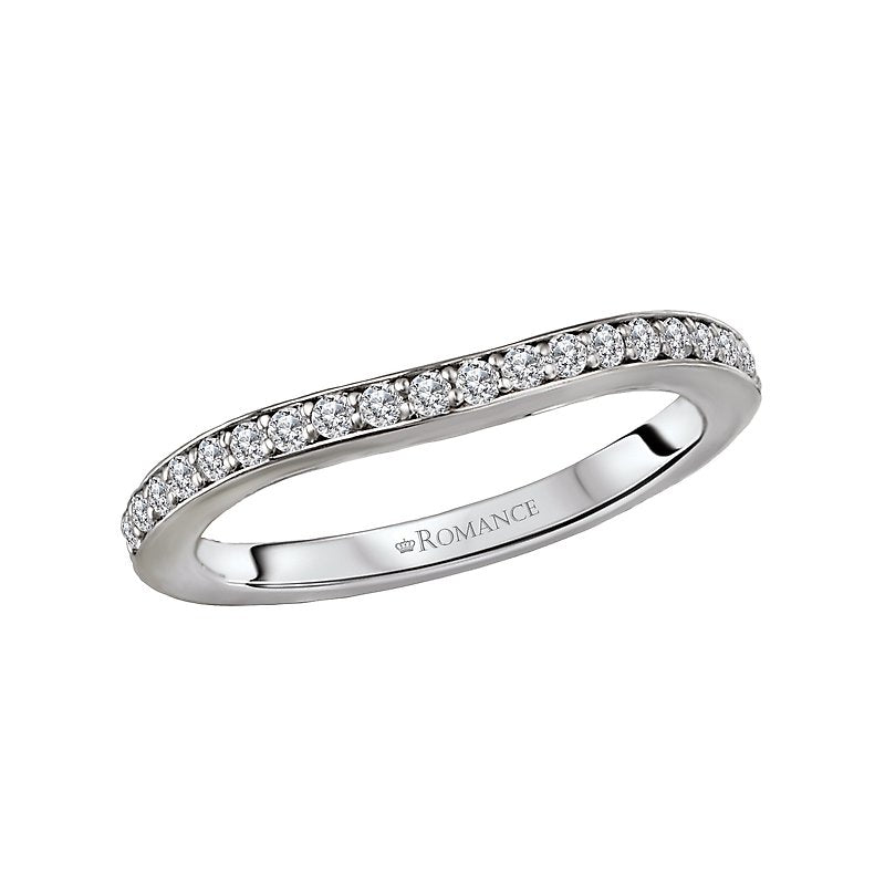 Orbelle Curved Diamond Wedding Band - 14K White Gold