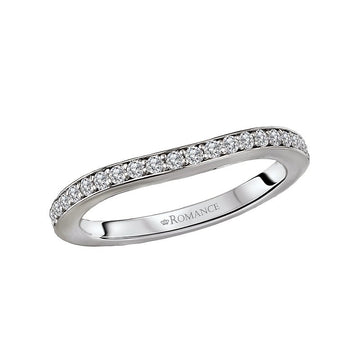 Orbelle Curved Diamond Wedding Band - 14K White Gold