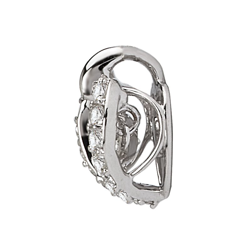 Luxora 14K White Gold Heart Shaped Diamond Pendant