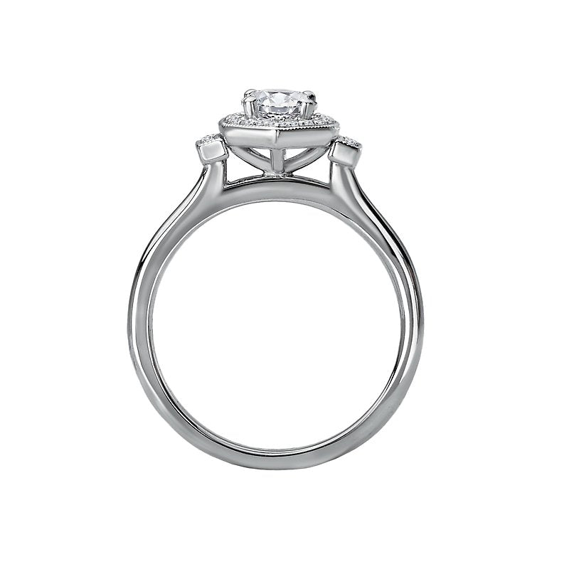 Orbelle 14K White Gold Halo Semi-Mount Diamond Engagement Ring