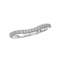 Orbelle Petite Curved Wedding Band in 14K White Gold with Round Faceted Diamonds