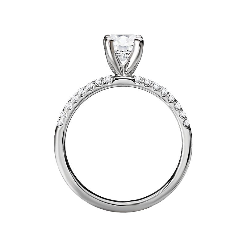 Bandora 14K White Gold Double Row Diamond Engagement Semi-Mount Ring