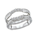 Glemera Diamond Wrap Guard Wedding Band in 14K White Gold with Round White Diamonds