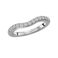 14K White Gold Curved Diamond Wedding Band - Orbelle Collection